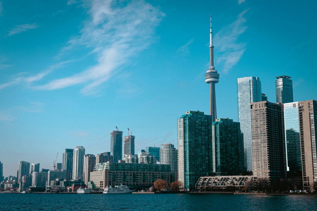 toronto city view with lake
